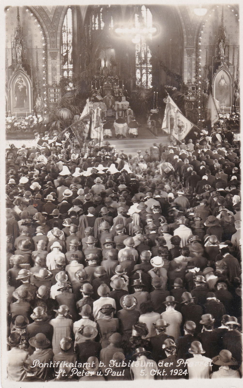 Pontifikalamt beim 50-Jahr-Jubiläum der Pfarrei St. Peter und Paul Zürich am 5.10.1924