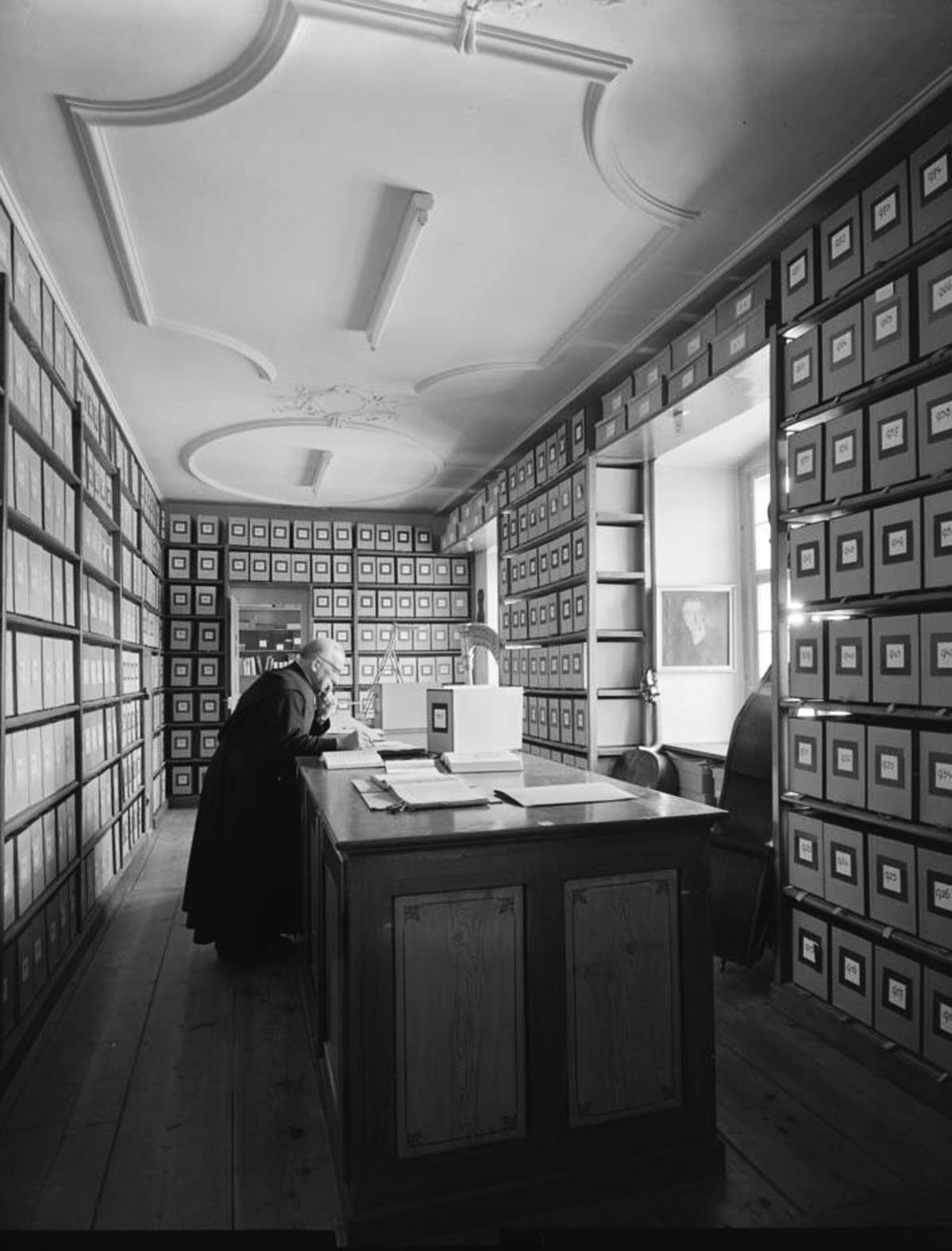 Die alte Musikbibliothek (ca. 1968-1981). Bildarchiv Kloster Einsiedeln